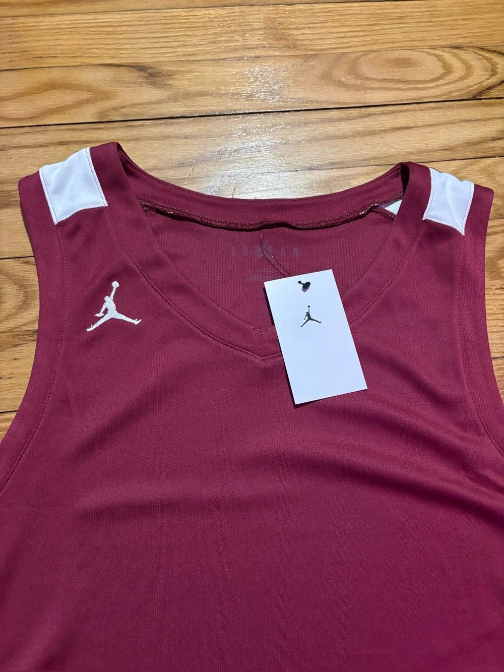 Nike Jordan Stock Overtime Basketball Jersey Burgundy/White men’s sz M NEW!